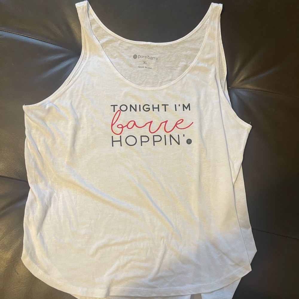 White Pure Barre tank top, XL
